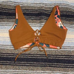 Brown/pink reversible bikini top maaji